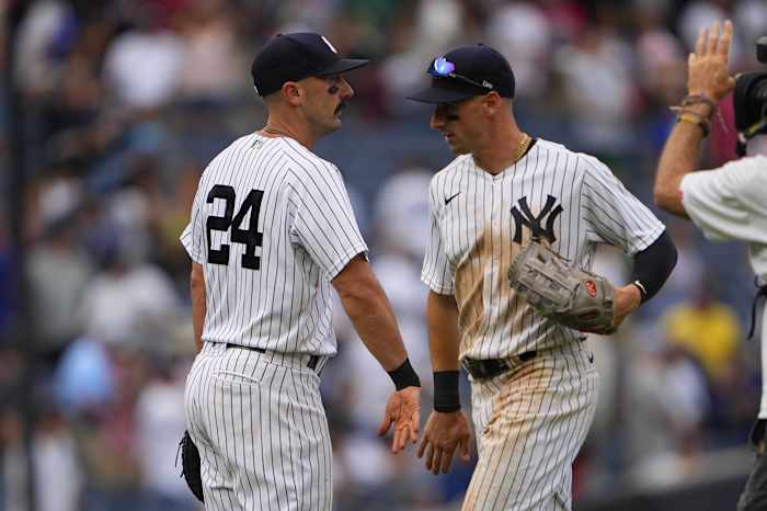 New York Yankees OF Matt Carpenter with Tim Locastro